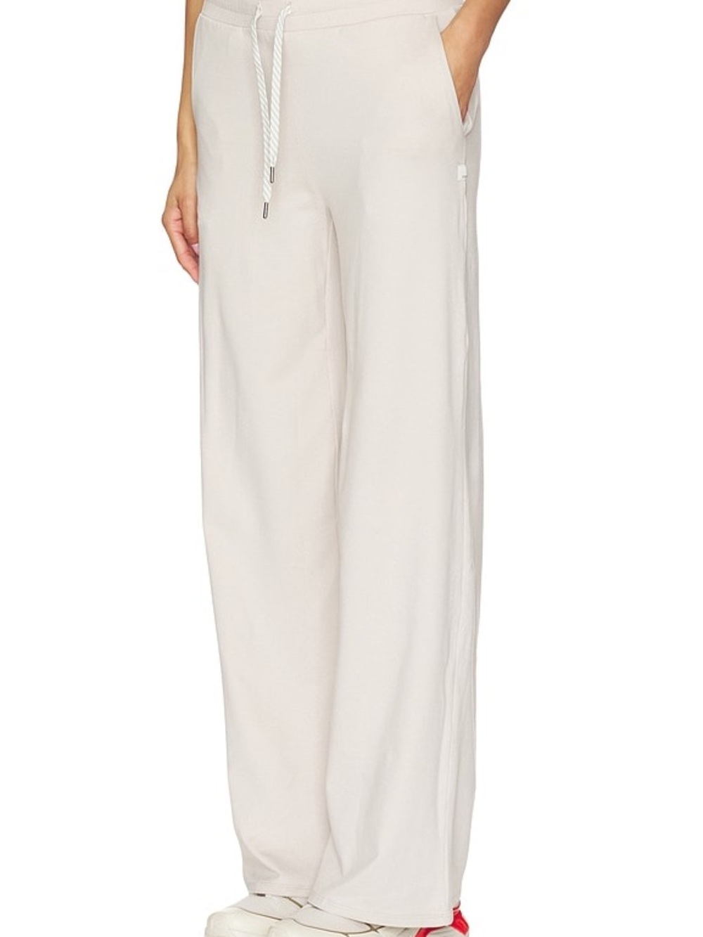Vuori Halo Essential Wide Leg Pants in Ecru Heather Size Medium